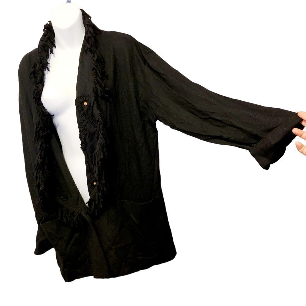 2/$20 Vintage 90s Heritage House 100% Wool black cardigan